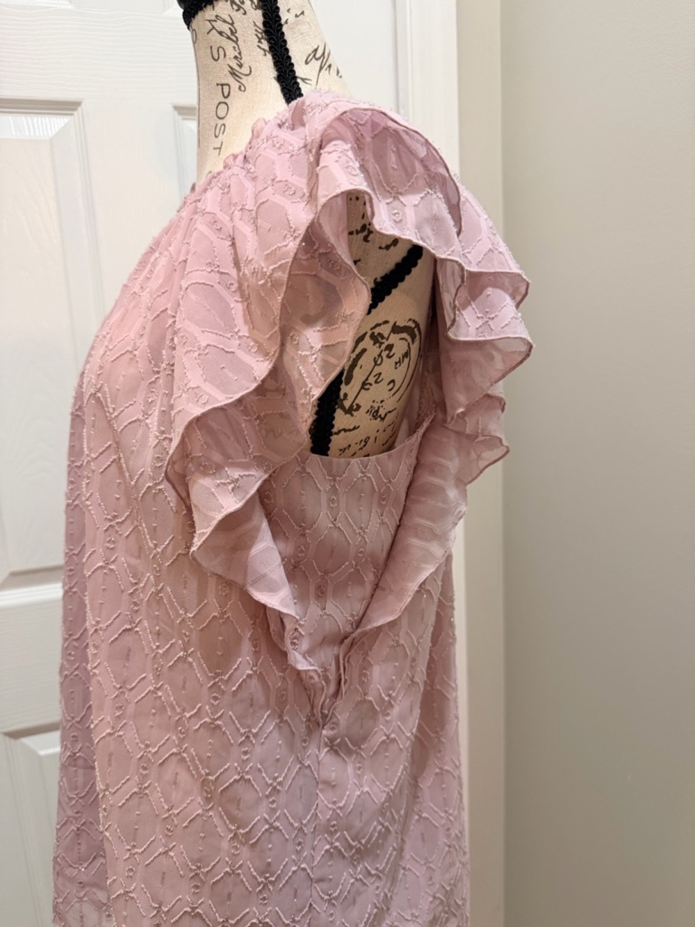 LOFT Lightweight Flutter Sleeve Blouse in Rose - Picture 5 of 11